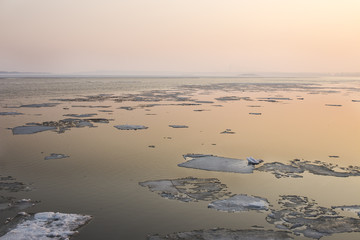 On the river ice melts