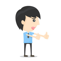 Businessman thumbs up