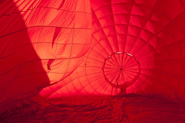 Inside in hot air balloon