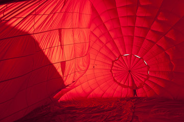 Inside in hot air balloon