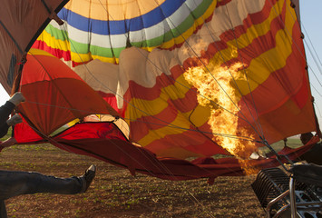 Obraz premium Inside in hot air balloon