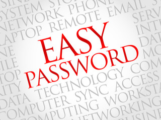 Easy Password word cloud concept