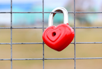heart lock concept of love