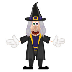 Funny cartoon witch magic show halloween