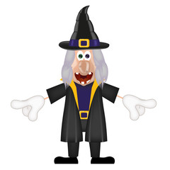 Funny cartoon witch magic show halloween