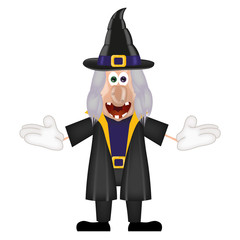 Funny cartoon witch magic show halloween