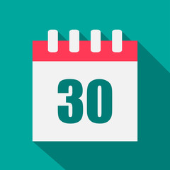 Icon calendar in flat vector illustration