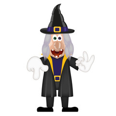 Funny cartoon witch magic show halloween