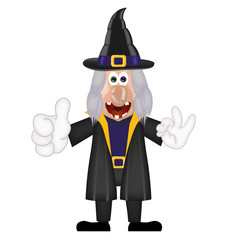Funny cartoon witch magic show halloween