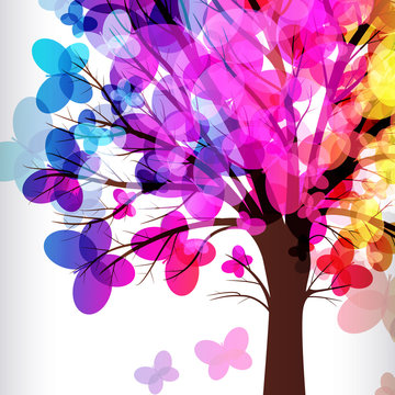 tree with branches made of colorful elements.