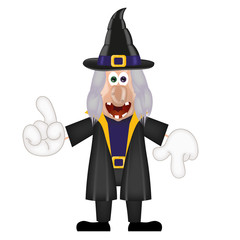 Funny cartoon witch magic show halloween