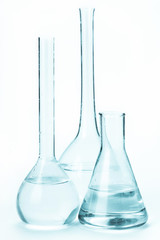 variety of glass bulbs with reagents