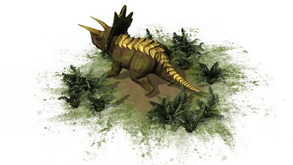 Triceratops Dinosaur - seperated on white background