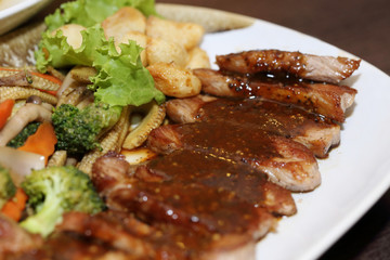 pork steak with pepper sauce