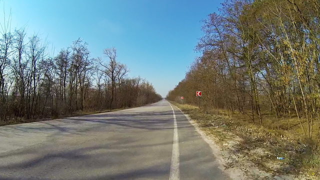 Biking Rider's Perspective on country road