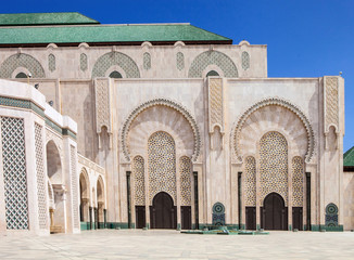 Fototapeta na wymiar beautiful mosque Hassan second, Casablanca, Morocco