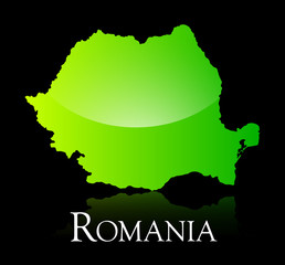 Romania green shiny map