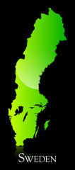Sweden green shiny map