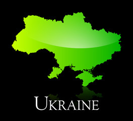 Ukraine green shiny map