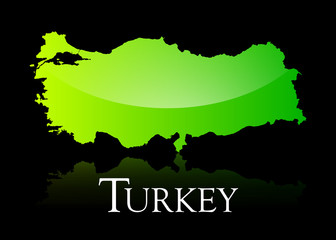 Turkey green shiny map