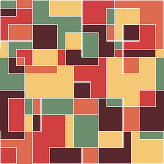 Modern seamless pattern with colorful squares and rectangles.