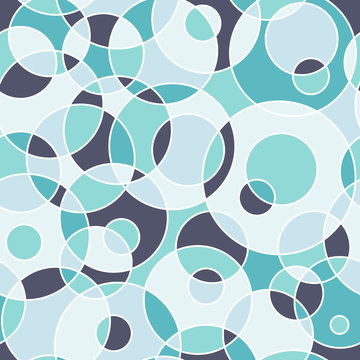 Modern seamless pattern with colorful circles and semicircles.