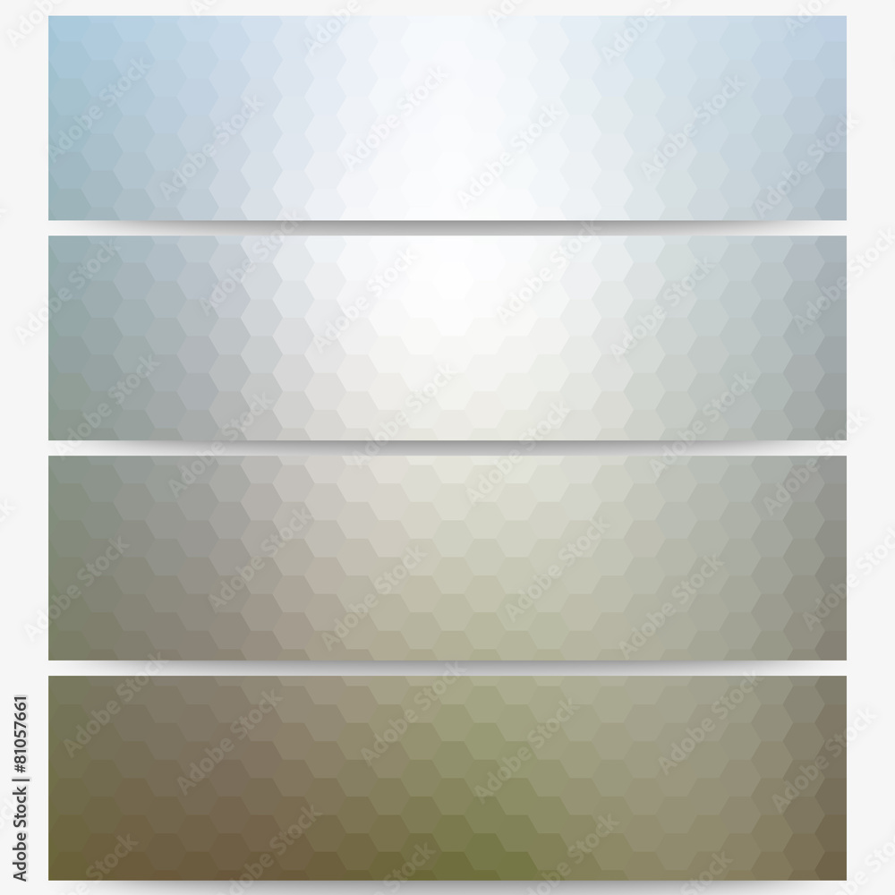 Aufkleber abstract hexagonal headers set, blurred design vector