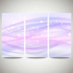 Abstract blue banners set, wave vector design