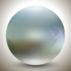 Dotted world globe, blurred design vector illustration
