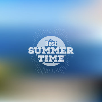 Summer time poster, vector web and mobile interface template