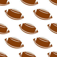 Brown rugby balls seamless pattern