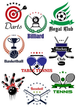 Heraldic emblems and icons for sport games design