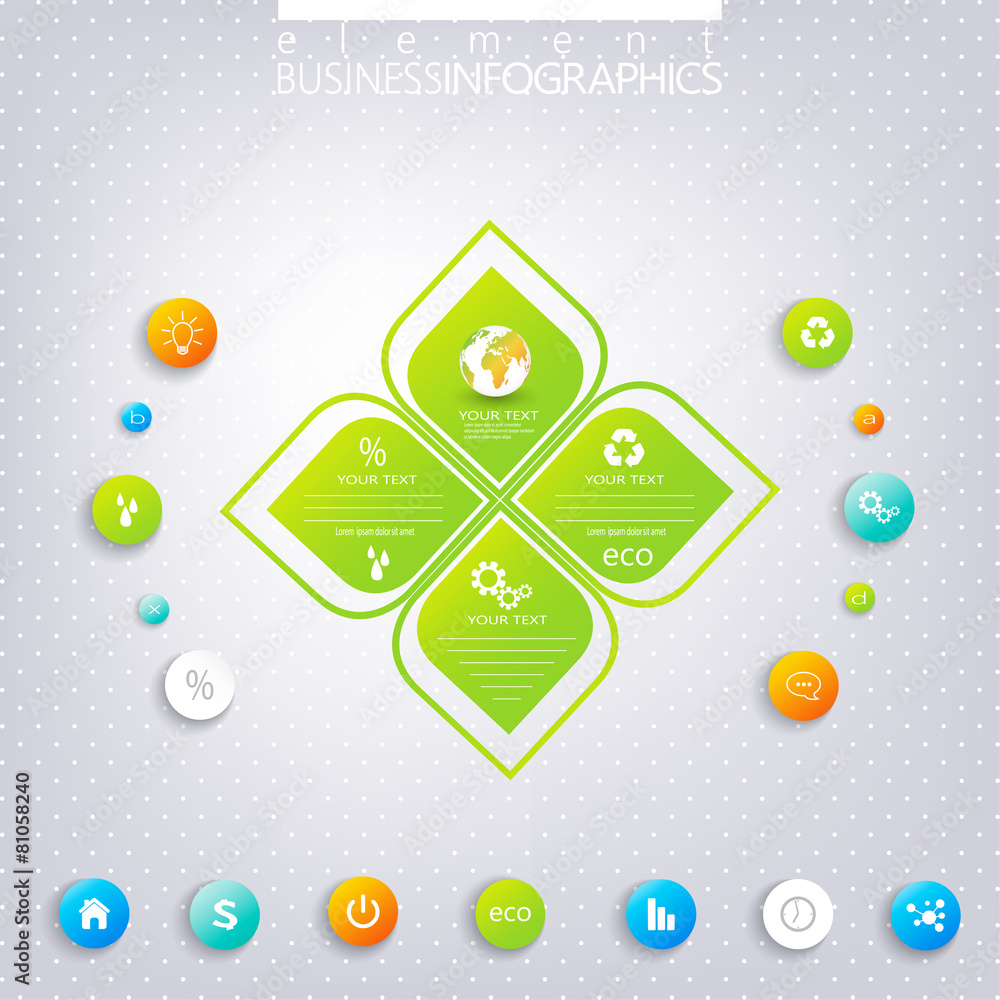 Poster Modern infographic network template with place for your text