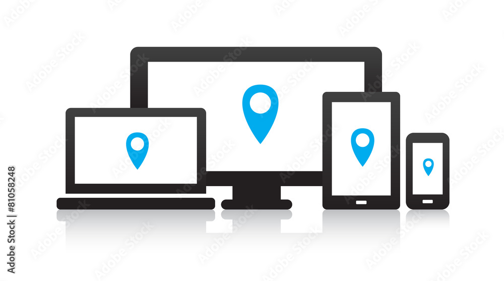 Sticker multi-device location icons