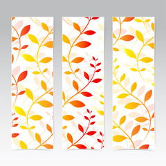 Colorful Vertical Set Of Floral Banners . Modern Vector