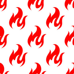 Red fire flames seamless pattern