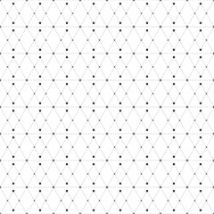 Dotted seamless pattern with rhombus and nodes. Repeating modern