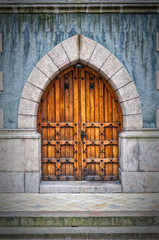 Fototapeta na wymiar Wooden Archway Doors