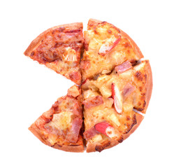 Delicious italian pizza on white