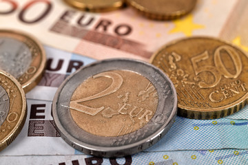 Euro Bills and Coins