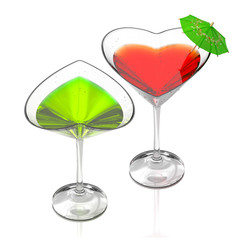 love cocktails-green & red