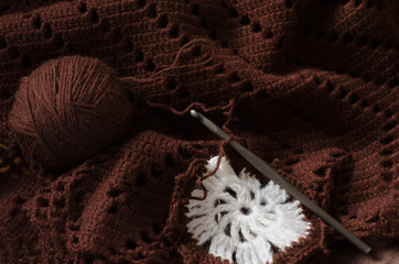 Crochet brown yarn