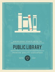 vintage poster for public library - 81063281