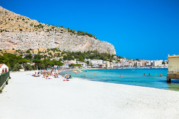 Mondello beach in Palermo, Sicily.