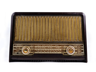 Vintage radio isolate on white