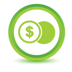 Green Dollar coin icon