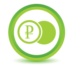 Green rouble coin icon