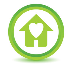Green Love house icon