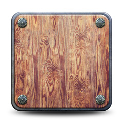 Plaque rustique bois et métal