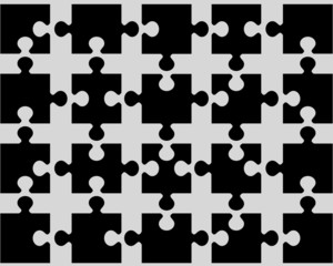 Vector illustration of black puzzle